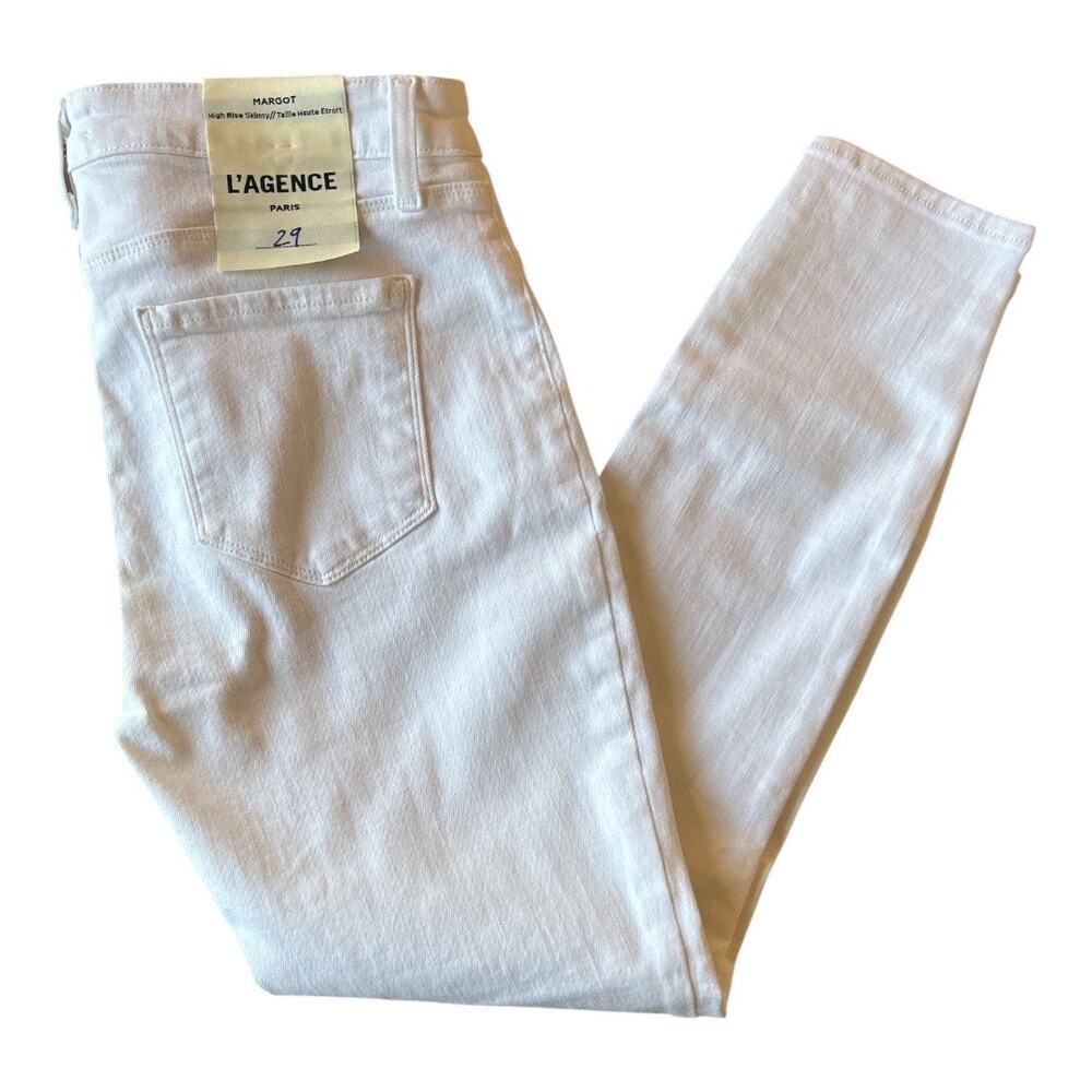NWT L’ Agence Margot High-Rise Skinny Jeans, White, 29